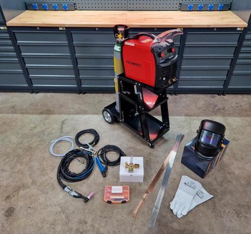 Complete set! Rowac TIG 200P AC/DC (laswagen klein), Doe-het-zelf en Verbouw, Gereedschap | Lasapparaten, Nieuw, Tig, 150 tot 250 ampère
