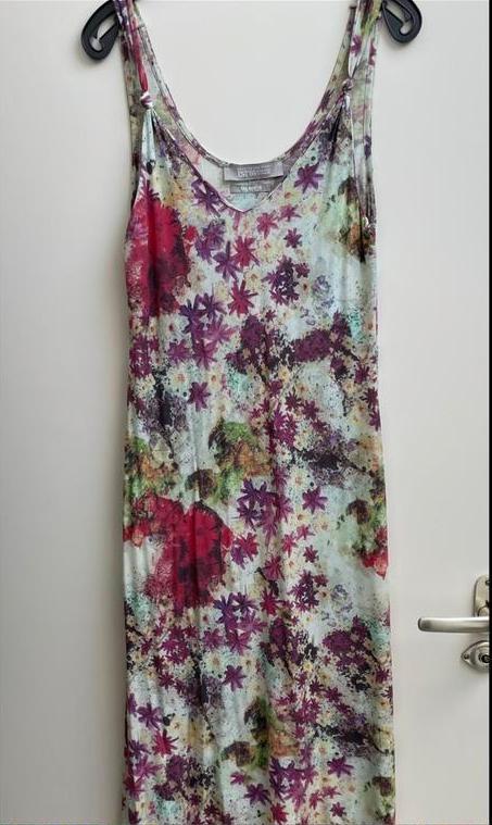 Rene van der Wijck/Est ‘05 jurk met prachtige print 38, Kleding | Dames, Jurken, Zo goed als nieuw, Maat 38/40 (M), Overige kleuren