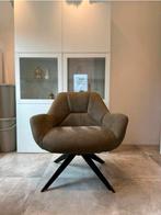 Olijfgroene Leen Bakker Fauteuil - ALS NIEUW, Huis en Inrichting, Fauteuils, Ophalen, Zo goed als nieuw, Stof, 75 tot 100 cm