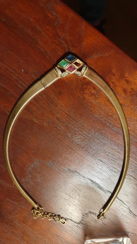 Diamanten, saffier, robijn, smaragd Grosse C.Dior, Sieraden, Tassen en Uiterlijk, Kettingen, Zo goed als nieuw, Goud, Goud, Met edelsteen