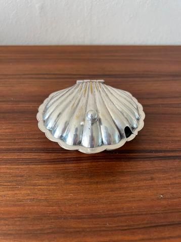 Schelp kaviaarschaaltje bakje verzilverd vintage antiek beschikbaar voor biedingen