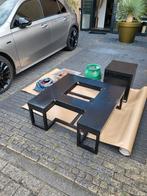 Vuurtafel Zwart met Lavastenen & Gasfles, Ophalen, Gebruikt