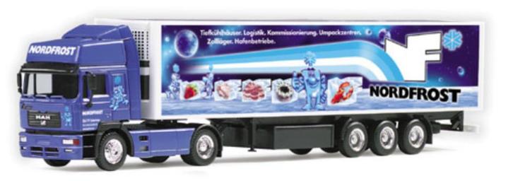Herpa MAN F2000 Evo refrigerated box semitrailer "Nordfrost", Hobby en Vrije tijd, Modelauto's | 1:87, Nieuw, Bus of Vrachtwagen