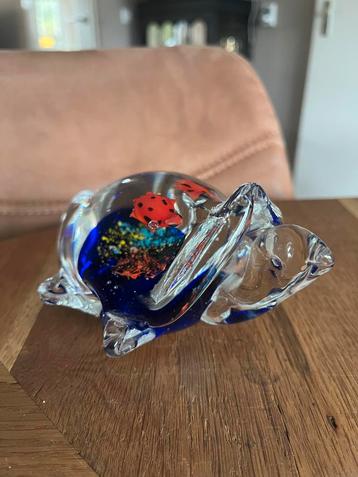 Glazen Presse-papier Zeeschildpad - Kunstglas beschikbaar voor biedingen