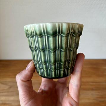 Mini Vlaams Aardewerken Bloempotje, Bloempot, Groen Decor beschikbaar voor biedingen