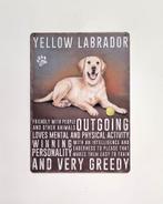 Blonde Labrador hond eigenschappen reclamebord van metaal, Info@deconoord.nl, Verzenden, Deco Noord, Nieuw