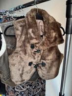Vintage Y2K fluffy imitatie bonten gilet bodywarmer, Bruin, Vintage, Vintage, Ophalen of Verzenden
