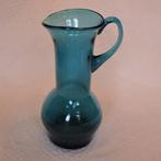 Blauw glazen karaf glas kan mondgeblazen 23 cm, Antiek en Kunst, Antiek | Glas en Kristal, Ophalen of Verzenden