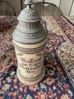 Duitse Bierpul uit 1895, Porselein met Tinnen Klepdeksel., Antiek en Kunst, Antiek | Keramiek en Aardewerk, Ophalen of Verzenden