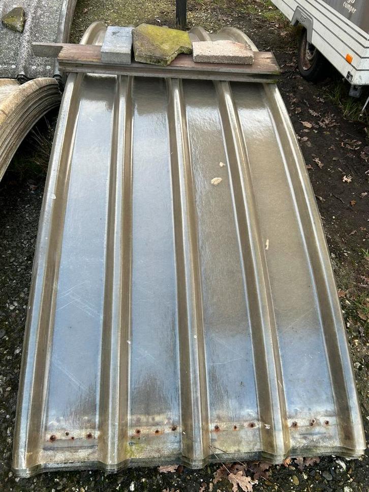 Gebogen polyester golfplaat carport, afdak, dakbedekking, Doe-het-zelf en Verbouw, Dakpannen en Dakbedekking, Gebruikt, Golfplaat