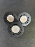 3 mat zwarte philips hue spots, Ophalen of Verzenden, Zo goed als nieuw, Metaal of Aluminium