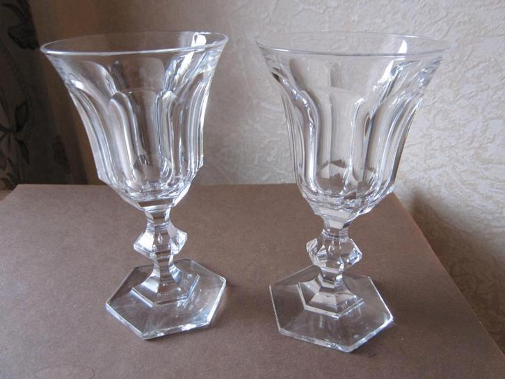 Twee kristal Val St Lambert portoglazen - Model Metternich, Antiek en Kunst, Antiek | Glas en Kristal, Verzenden