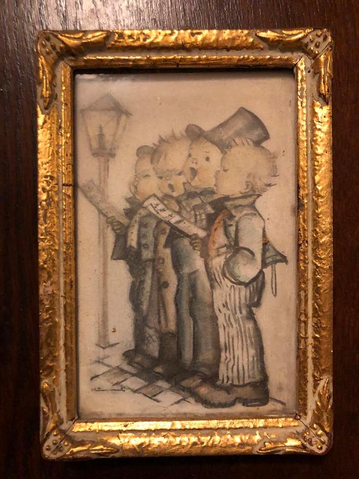 Hummel Zingende Kinderen Schilderij, Antiek en Kunst, Kunst | Tekeningen en Foto's, Ophalen of Verzenden