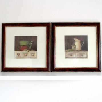 Set van 2 Rustieke Ingelijste Kunst Prints van Arnie F. Fisk beschikbaar voor biedingen