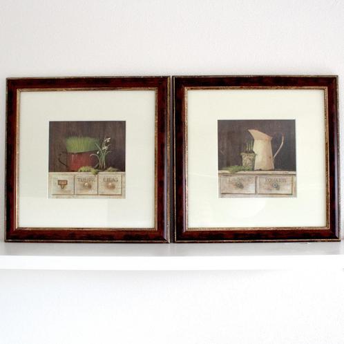 Set van 2 Rustieke Ingelijste Kunst Prints van Arnie F. Fisk, Antiek en Kunst, Curiosa en Brocante, Ophalen of Verzenden