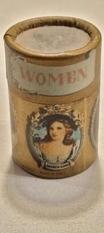 Vintage lucifersdoosje met afbeeldingen van vrouwen, Ophalen of Verzenden, Gebruikt, Overige materialen, Buitenland