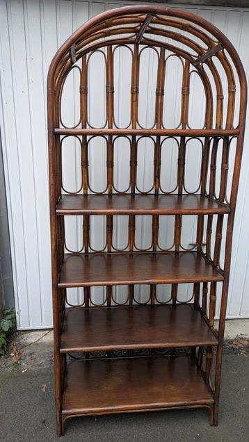 Rotan boogkast Retro Vintage Franse étagère boekenkast  beschikbaar voor biedingen