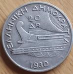 GRIEKENLAND: 20 DRACHMAI 1930 KM73 XF ZILVER, Postzegels en Munten, Munten | Europa | Niet-Euromunten, Zilver, Losse munt, Overige landen