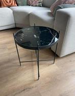 Zwarte Zuiver Cupid bijzettafel met marmerlook, Huis en Inrichting, Tafels | Bijzettafels, Minder dan 55 cm, Metaal of Aluminium