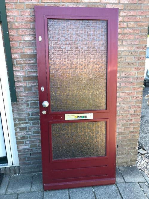 |Hardhouten voordeur| buitendeur | dubbelglas| 211X92,5|, Doe-het-zelf en Verbouw, Deuren en Horren, Gebruikt, Buitendeur, 200 tot 215 cm