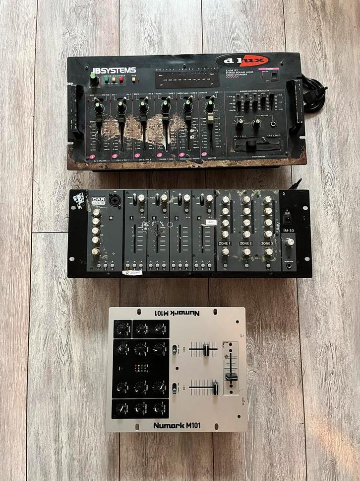 Versterker en mengpaneel set, Muziek en Instrumenten, Mengpanelen, Gebruikt, 5 tot 10 kanalen, Microfooningang, Ophalen