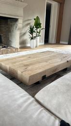 Landelijke eikenhouten balken salontafel maatwerk mogelijk, Huis en Inrichting, Tafels | Salontafels, Ophalen, Eikenhout, 50 tot 100 cm