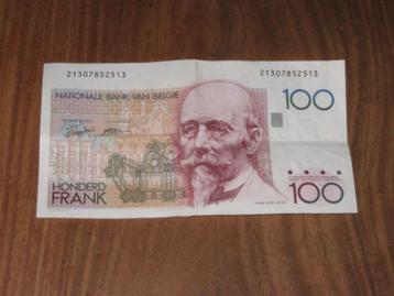 BANKBILJET - BILJET  BELGIE 100 Frank beschikbaar voor biedingen