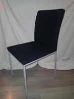 Eetkamerstoelen, zwarte stof en aluminium frame., Ophalen, Gebruikt, Zwart, Metaal