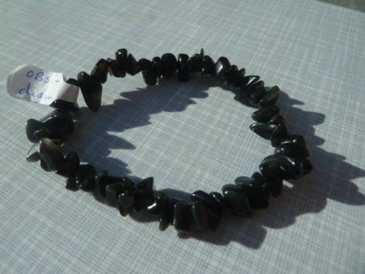 Armband van obsidiaan, Sieraden, Tassen en Uiterlijk, Edelstenen, Nieuw, Ophalen of Verzenden