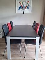 Eettafel 92 x 195 cm zwart trespa met aluminium, Huis en Inrichting, Tafels | Eettafels, Ophalen, 50 tot 100 cm, Vijf personen of meer