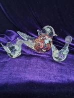 3 Prachtige Glazen Vogeltjes uit Zweden, Verzamelen, Beelden en Beeldjes, Ophalen of Verzenden, Nieuw, Dier