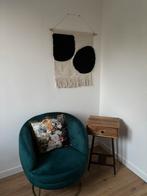 Blauwe groene stoel op goude poot, Huis en Inrichting, Stoelen, Ophalen, Zo goed als nieuw, Blauw, Eén