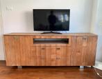 Dressoir / TV meubel (onbehandeld teakhout) 216/45/87 B/D/H, Ophalen, Gebruikt, Teakhout, 200 cm of meer