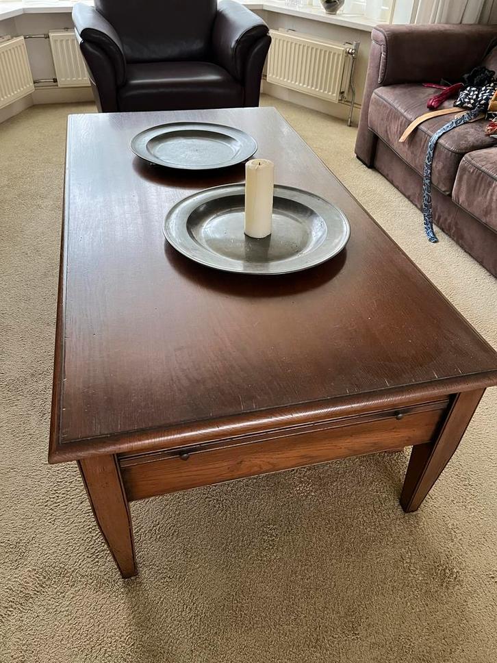 Klassieke Rechthoekige Salontafel, Huis en Inrichting, Tafels | Salontafels, Gebruikt, Minder dan 50 cm, 50 tot 100 cm, 100 tot 150 cm