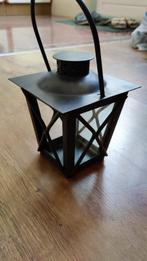 Lantaarn windlicht kandelaar 12x12x22 cm, Zwart, Ophalen of Verzenden, Zo goed als nieuw, Metaal