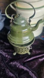 Vintage Emaille Theelicht met Keteltje, Ophalen of Verzenden