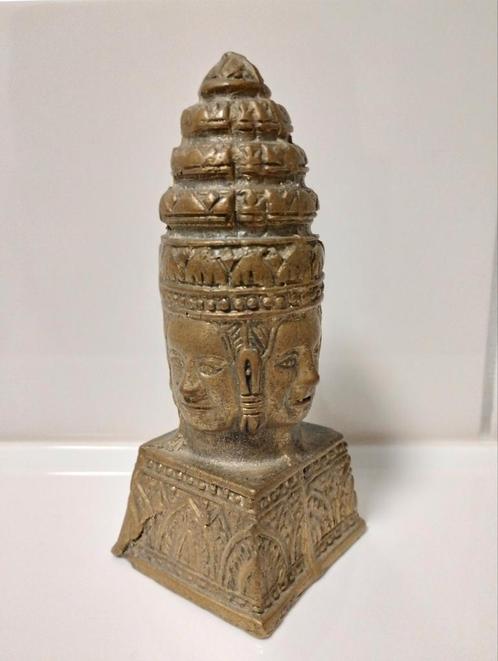 Oud brons Buddha hoofd met de vier gezichten, Antiek en Kunst, Antiek | Koper en Brons, Ophalen of Verzenden