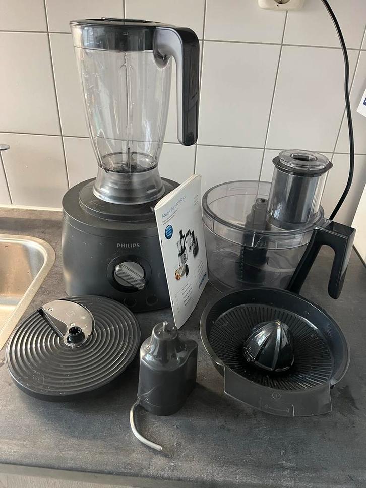 Philips HR7776 Keukenmachine, Witgoed en Apparatuur, Keukenmixers, Gebruikt, 1 tot 2 liter, 3 snelheden of meer, Vaatwasserbestendig