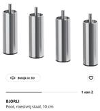 12 Roestvrijstalen Pootjes 10cm, Ophalen of Verzenden, Zo goed als nieuw, Rond, Minder dan 50 cm