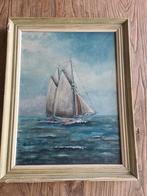 Prachtig Schilderij Schip op Zee 1952, Ophalen of Verzenden