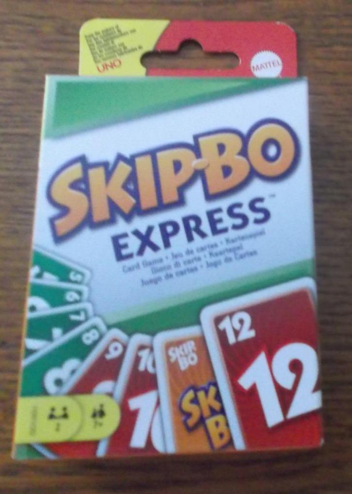 Skip-Bo Express Kaartspel / Mattel, Hobby en Vrije tijd, Gezelschapsspellen | Kaartspellen, Nieuw, Een of twee spelers, Ophalen