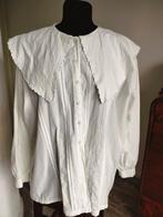 Vintage blouse. Grote kraag. Katoen, Kleding | Dames, Ophalen of Verzenden, Zo goed als nieuw, Maat 38/40 (M), Wit