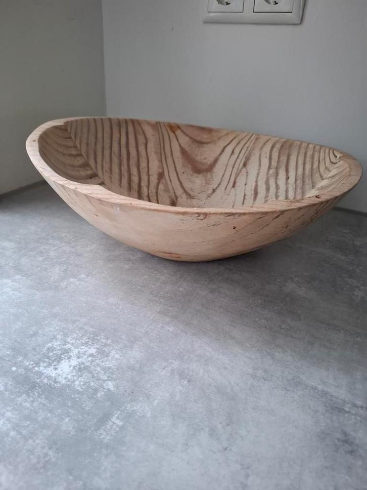 Grote houten schaal, fruitschaal, Huis en Inrichting, Woonaccessoires | Schalen en Manden, Zo goed als nieuw, Schaal, Rond, Hout