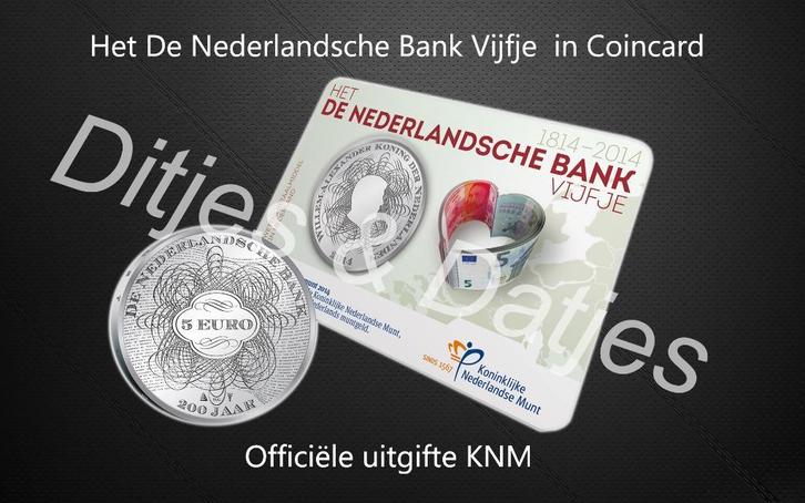 De Nederlandsche Bank Vijfje coincard KNM - 5 euro munt DNB, Postzegels en Munten, Munten | Nederland, Euro's, Koningin Beatrix