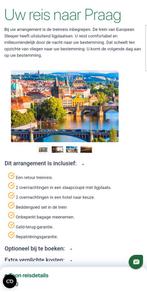 Treinreis Greencity naar Praag. 4 dagen overnachting, Tickets en Kaartjes, Twee personen, Trein, Met bestemming of datum