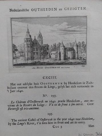193 / Huis Oosterwijk Gravure van A. Rademaker 1e druk beschikbaar voor biedingen