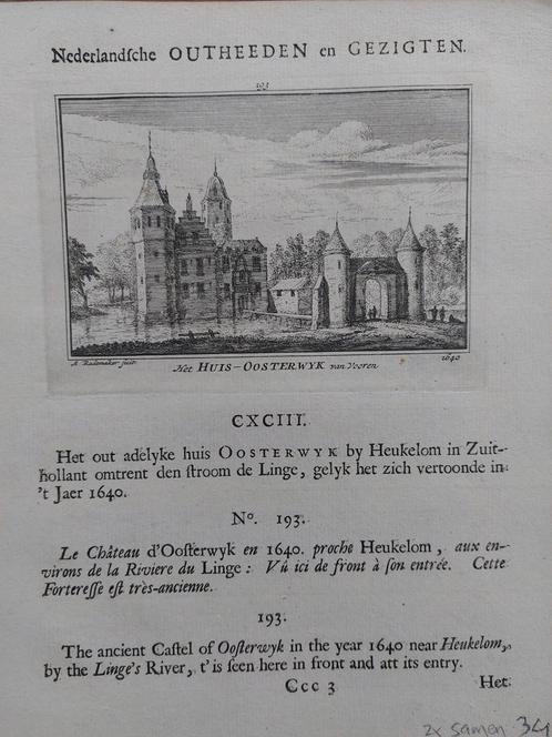 193 / Huis Oosterwijk Gravure van A. Rademaker 1e druk, Antiek en Kunst, Kunst | Etsen en Gravures, Ophalen of Verzenden