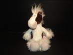 NICI PAARD VELOURS WIT/BRUIN MET LANGE PIEKERIGE WITTE, Verzenden, Nieuw, Overige typen