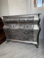 Brocante zilver / zwart barok ladenkastje buikkastje, Huis en Inrichting, Kasten | Ladekasten, Ophalen, Gebruikt, 50 tot 100 cm
