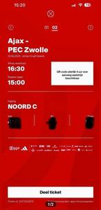 Ajax tegen pec zwolle, Tickets en Kaartjes, Eén persoon